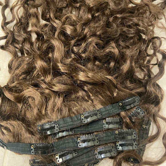 Bebonia 22” spiral dark brown clip in hair extensions main image 4